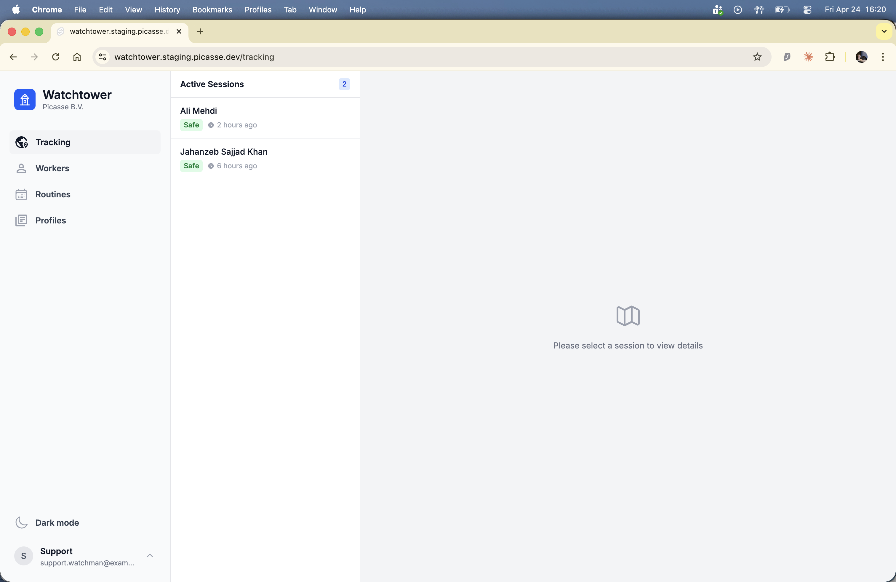 Monitoring Workers — The Tracking Page | Loneworker